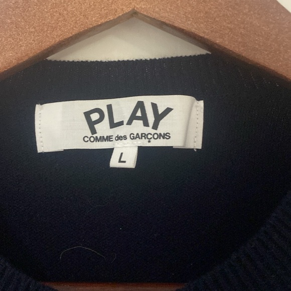 Comme Des Garcons Play wool crew neck cardigan size L - Picture 3 of 5